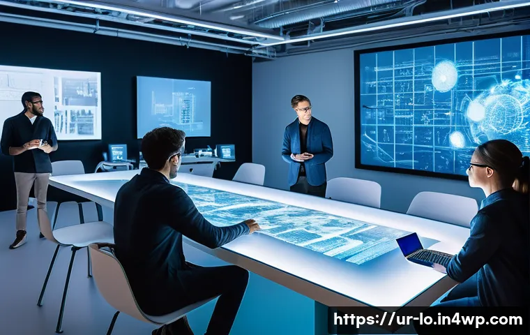 학제간 연구에 대한 최신 동향 - **Prompt:** A diverse team of professionals, including a female software engineer, a male biomedical...