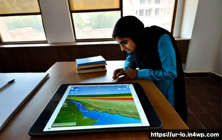 Home 17 학제간 연결 탐색법의 사례 중심 학습 - Photorealistic university workshop in Lahore, Pakistani students in modest contemporary clothing col...